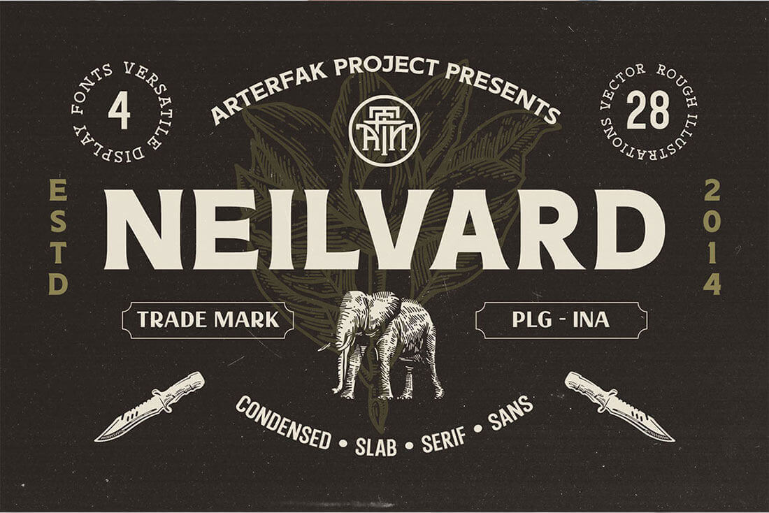 Neilvard Vintage Font Family Bundle