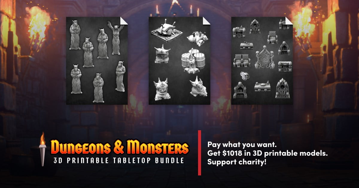 Humble Software Bundle: Dungeons & Monsters 3D Printable Tabletop Bundle