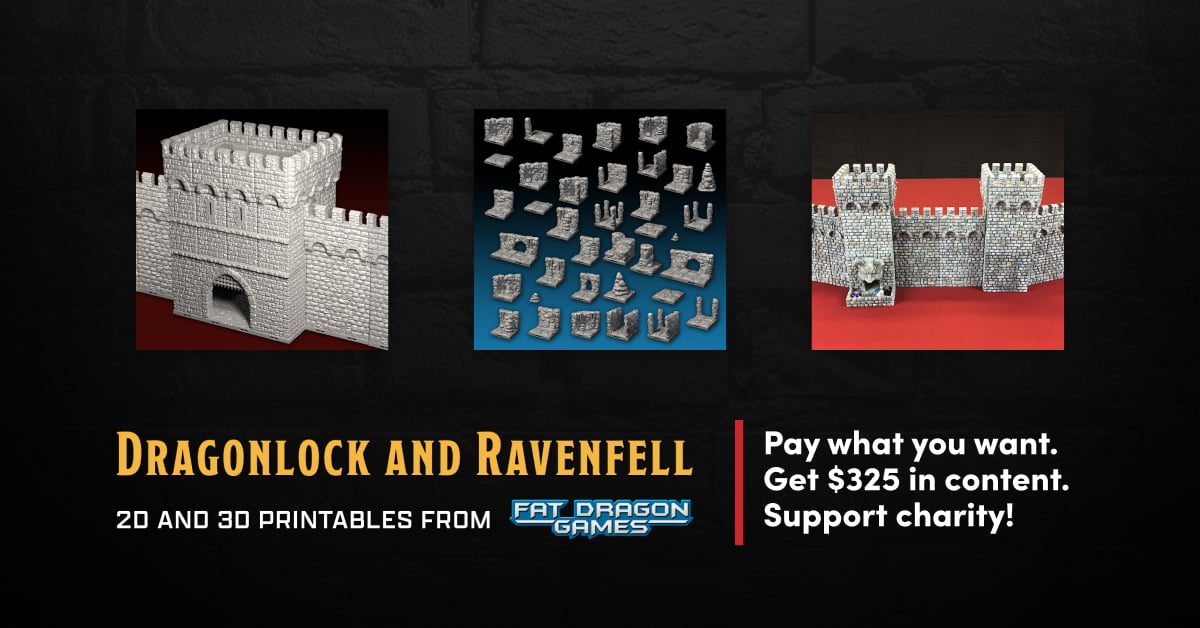 Humble Book Bundle: Dragonlock and Ravenfell 3D Printables from Fat Dragon Games Bundle