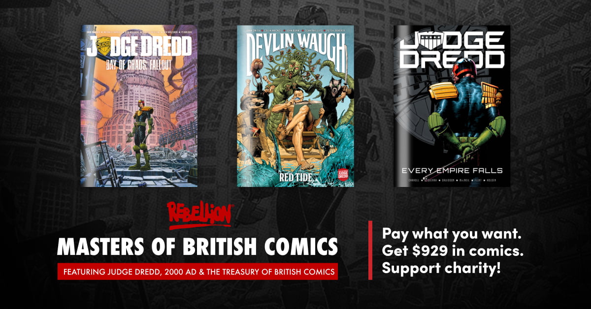 Humble Book Bundle: Rebellion’s Masters of British Comics featuring Judge Dredd, 2000 AD & the Treasury of British Comics Bundle